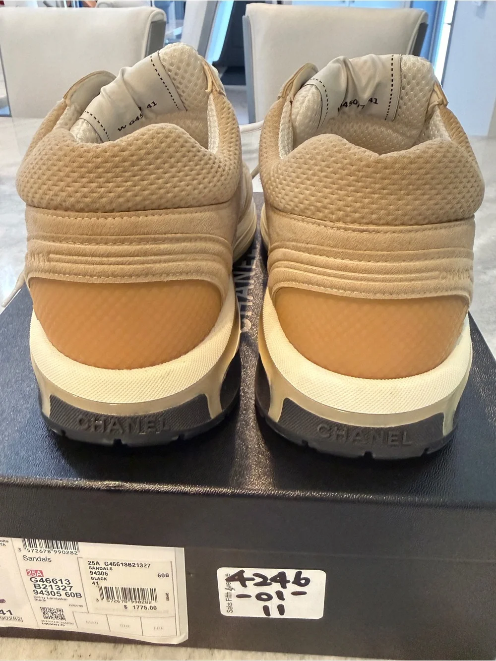 NIB Chanel Sneakers G45077 Beige/suede 41 - Picture 5 of 11